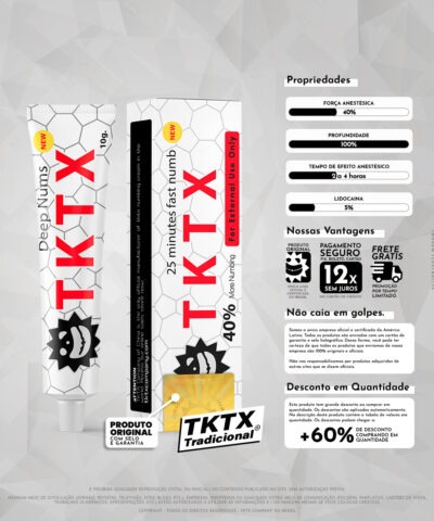 Pomada Anestésica TKTX Branca 40% Original