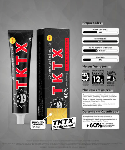 Pomada Anestésica TKTX Preta 40% Original