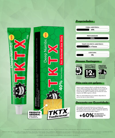 Pomada Anestésica TKTX Verde 40% Original