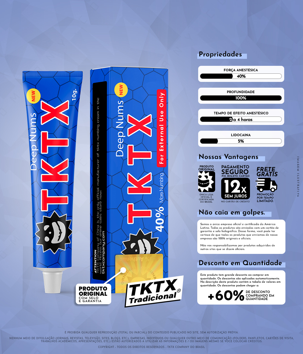 Pomada Anestésica TKTX Azul 40% Original