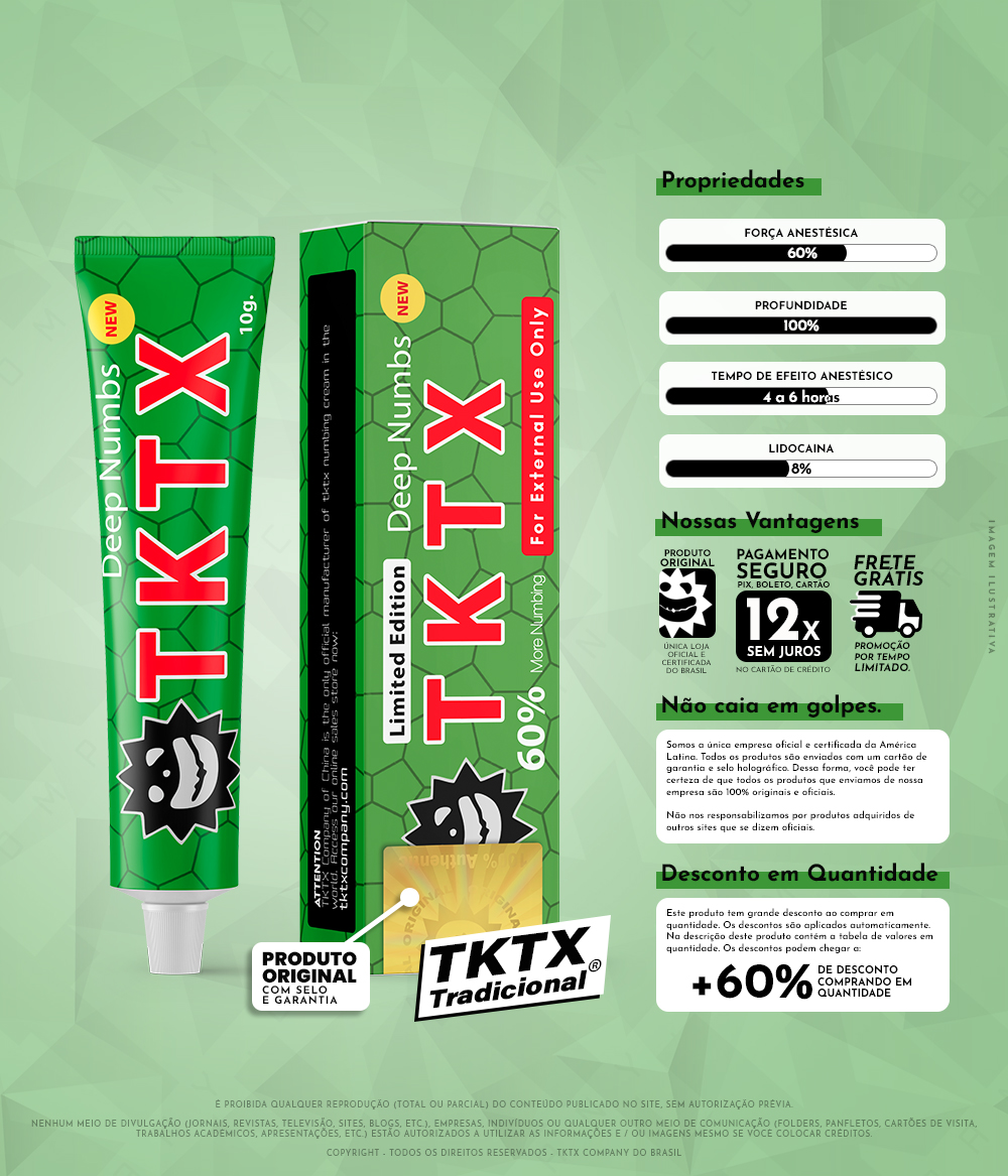 Pomada Anestésica TKTX Verde 60%